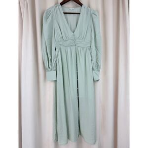 By The River‎ Green Pinstripe Prairie Dress – Size Small Cottagecore